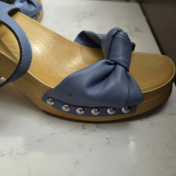 Sam & Libby Blue Tan Bow Sandals - Picture 5 of 8